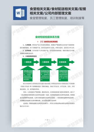 食材检验检疫体系方案
